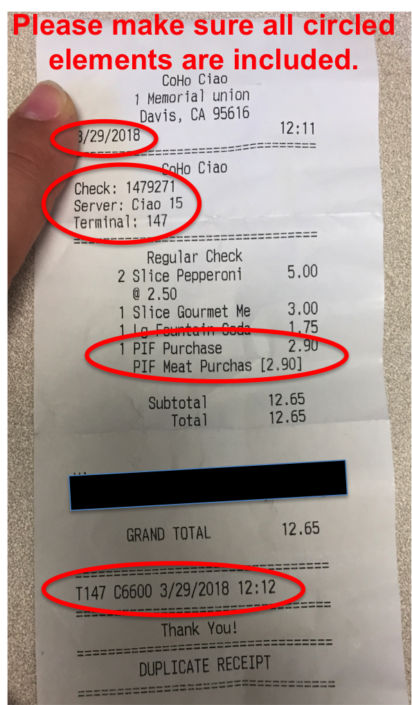 Receipt Submission Example